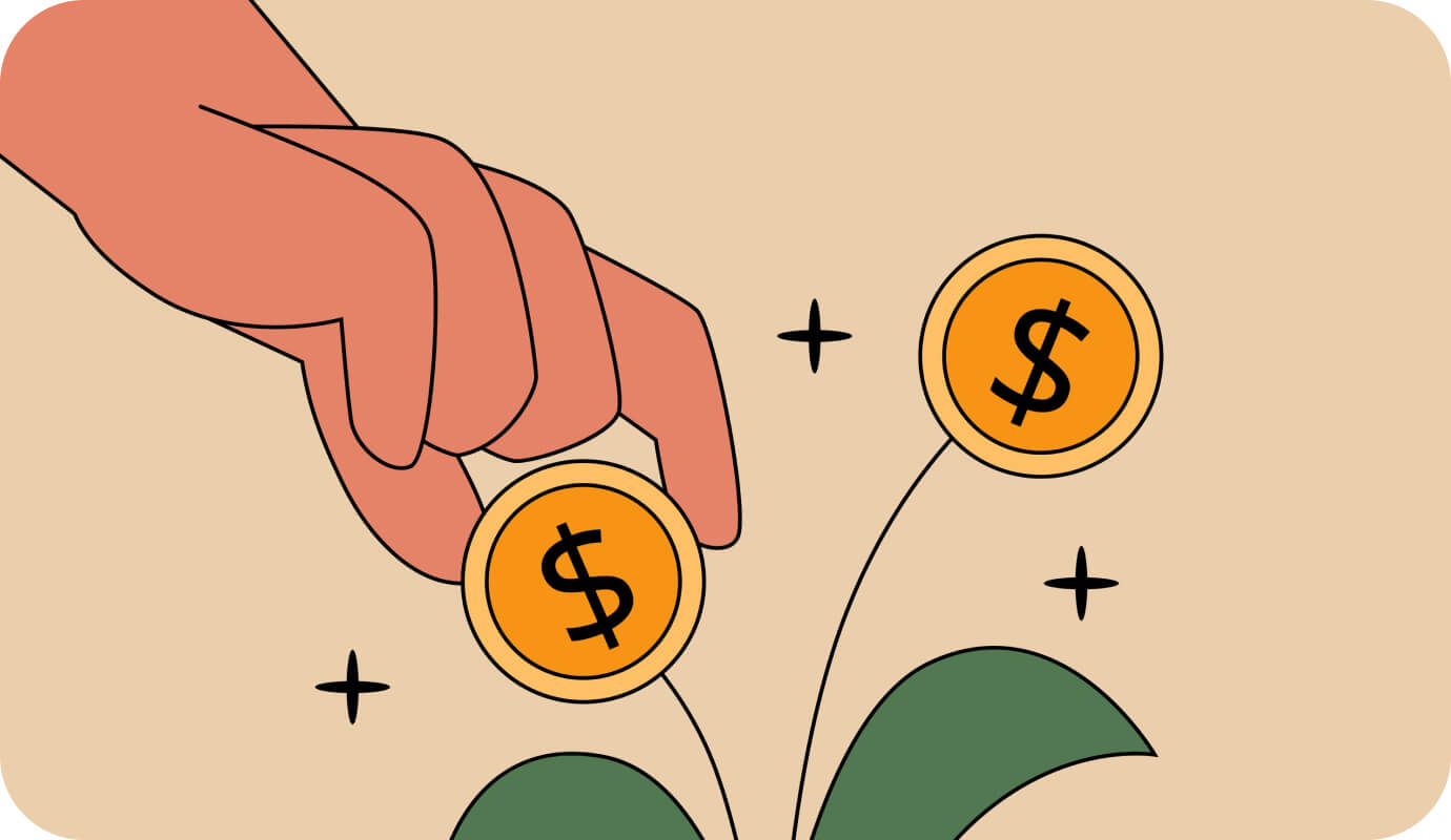 An illustration showing a therapist's hands plucking flowers with dollar signs on them as she considers what is financial therapy