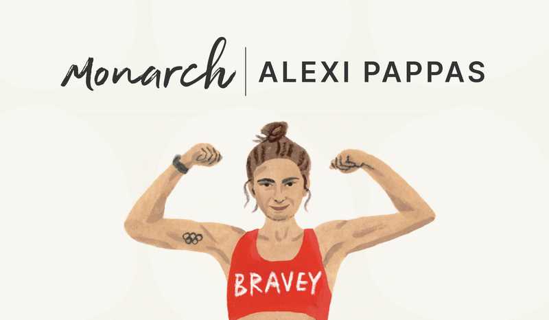 Illustration of Olympian Alexi Pappas, partner of Monarch
