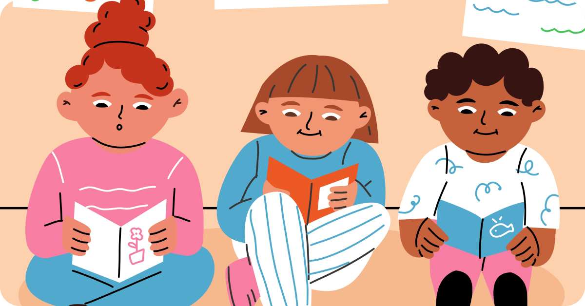 An illustration of three young children reading. Preschool Language Scales is a popular tool for speech language pathologists. Learn how to administer and interpret Preschool Language Scale scoring.