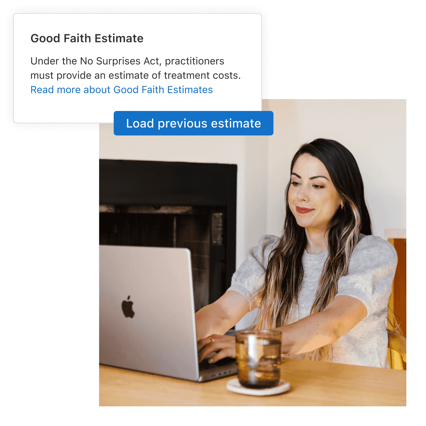 therapist loading a good faith estimate on our EHR software